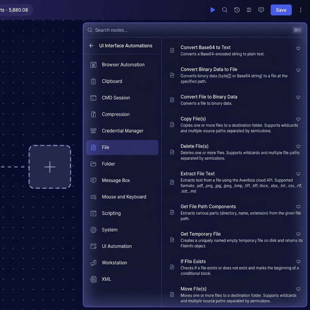 Avintra File and Folder automation — node library for file operations