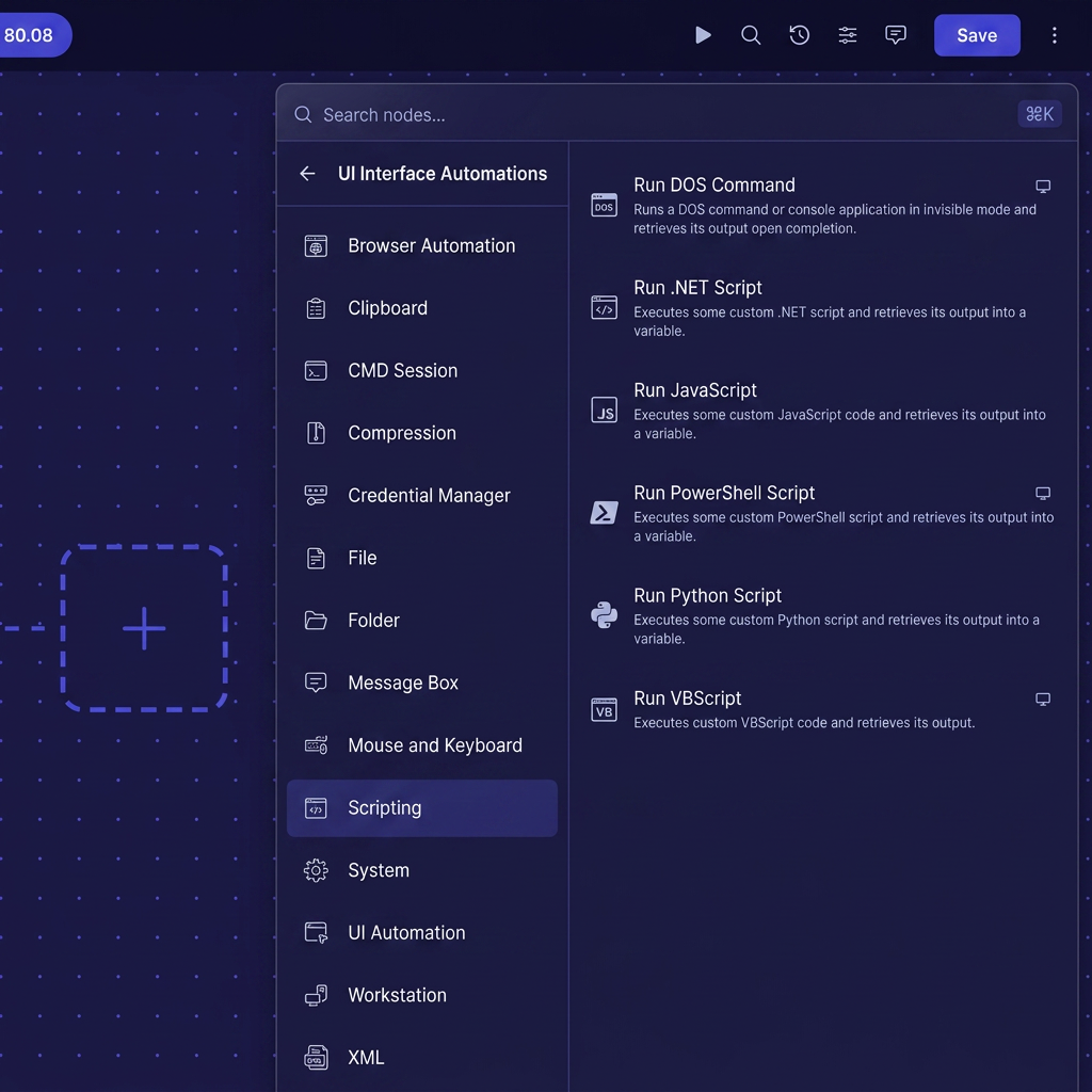 Avintra Scripting — run JavaScript, Python, PowerShell, .NET, DOS, VBScript